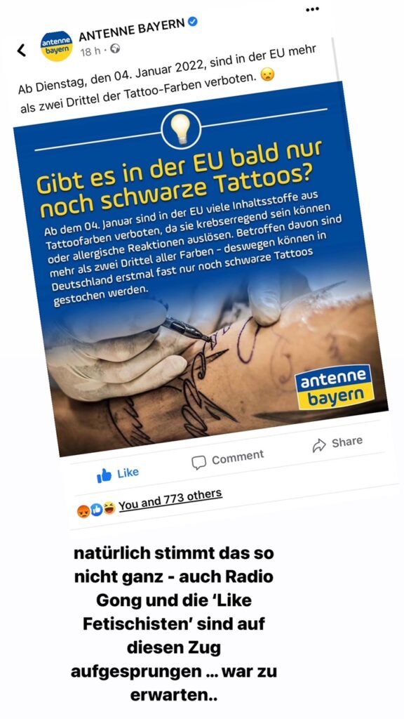 tattoo reach farben zugelassen mit zertifikat 4